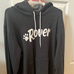 Dark gray hoodie sweatshirt from Rover, size XL.